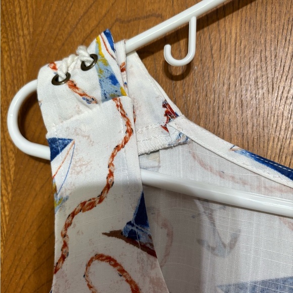 Nautical Print Sail Boats and Lighthouse Print on Sleeveless Maxi Dress - Picture 8 of 9